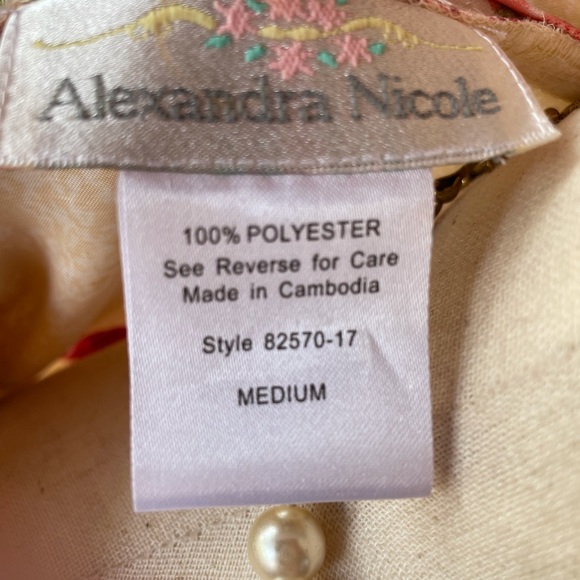 Alexandria Nicole • Medium • Floral • Gold/Red • Satin • Robe - Picture 10 of 15